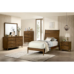 Chest of Drawers, 5-Drawer, Rubberwood and Manufactured Wood, Brown