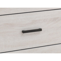 Chest of Drawers, Engineered Wood, Laminate Veneer, Matte Dark Bronze Handles