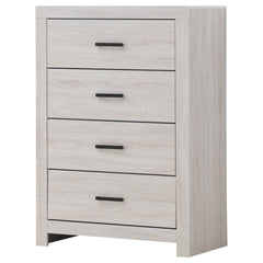 Chest of Drawers, Engineered Wood, Laminate Veneer, Matte Dark Bronze Handles