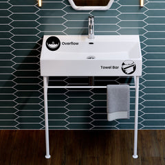 Claire Vessel Sink, Single Faucet Hole in White Ceramic