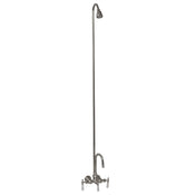 Clawfoot Tub Faucet, 3 Handle, Diverter, Brass, Polished Chrome