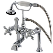 Clawfoot Tub Faucet, Aqua Vintage, Three Cross Handles in Polished Chrome