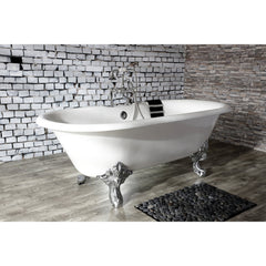 Clawfoot Tub Faucet, Aqua Vintage, Three Cross Handles in Polished Chrome