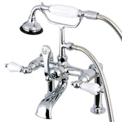 Clawfoot Tub Faucet, Aqua Vintage, Three-Handle 2-Hole in Polished Chrome