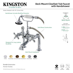 Clawfoot Tub Faucet, Aqua Vintage, Three-Handle in Oil Rubbed Bronze