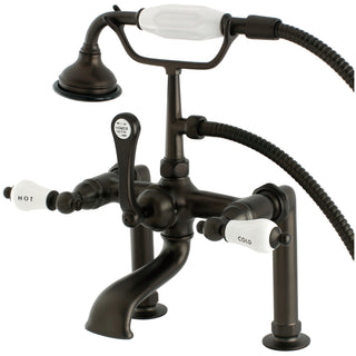 Clawfoot Tub Faucet, Aqua Vintage, Three-Handle in Oil Rubbed Bronze