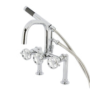 Clawfoot Tub Faucet, Belknap, Three-Handle with Hand Shower in Polished Chrome