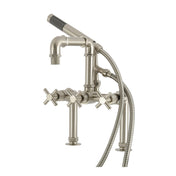 Clawfoot Tub Faucet, Concord, Three-Handle with Hand Shower in Brushed Nickel