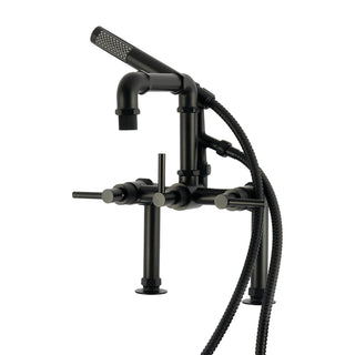 Clawfoot Tub Faucet, Concord, Three-Handle with Hand Shower in Matte Black