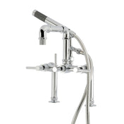 Clawfoot Tub Faucet, Concord, Three-Handle with Hand Shower in Polished Chrome