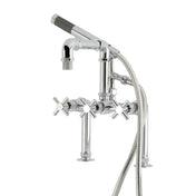 Clawfoot Tub Faucet, Concord, Three-Handle with Hand Shower in Polished Chrome