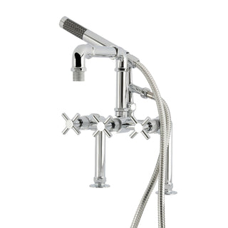 Clawfoot Tub Faucet, Concord, Three-Handle with Hand Shower in Polished Chrome