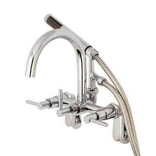 Clawfoot Tub Faucet, Concord, Wall Mount with Hand Shower in Polished Chrome