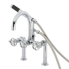 Clawfoot Tub Faucet, Fuller, Three-Handle with Hand Shower in Polished Chrome