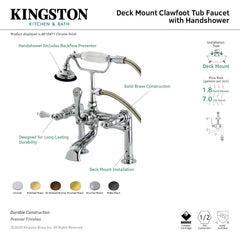 Clawfoot Tub Faucet, Heirloom, Deck-Mount with Hand Shower in Oil Rubbed Bronze