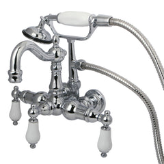 Clawfoot Tub Faucet, Heirloom, Three-Handle 2-Hole in Polished Chrome