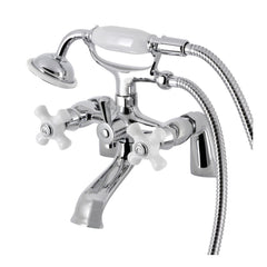 Clawfoot Tub Faucet, Heirloom, Three-Handle 2-Hole in Polished Chrome