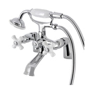 Clawfoot Tub Faucet, Heirloom, Three-Handle 2-Hole in Polished Chrome