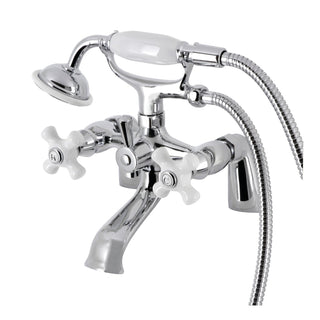Clawfoot Tub Faucet, Heirloom, Three-Handle 2-Hole in Polished Chrome