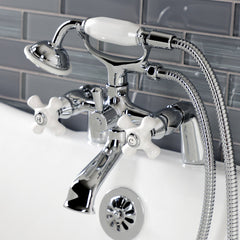 Clawfoot Tub Faucet, Heirloom, Three-Handle 2-Hole in Polished Chrome