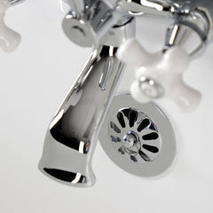 Clawfoot Tub Faucet, Heirloom, Three-Handle 2-Hole in Polished Chrome