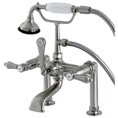 Clawfoot Tub Faucet, Heirloom, Three-Handle with Hand Shower in Brushed Nickel