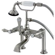 Clawfoot Tub Faucet, Heirloom, Three-Handle with Hand Shower in Brushed Nickel