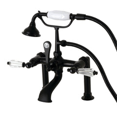 Clawfoot Tub Faucet, Heirloom, Three-Handle with Hand Shower in Matte Black
