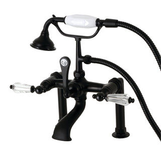 Clawfoot Tub Faucet, Heirloom, Three-Handle with Hand Shower in Matte Black