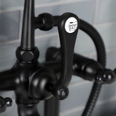 Clawfoot Tub Faucet, Heirloom, Three-Handle with Hand Shower in Matte Black