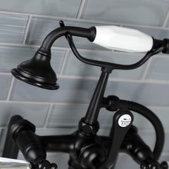 Clawfoot Tub Faucet, Heirloom, Three-Handle with Hand Shower in Matte Black