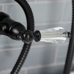 Clawfoot Tub Faucet, Heirloom, Three-Handle with Hand Shower in Matte Black