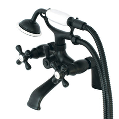 Clawfoot Tub Faucet, Heirloom, Three-Handle with Hand Shower in Matte Black