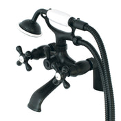 Clawfoot Tub Faucet, Heirloom, Three-Handle with Hand Shower in Matte Black