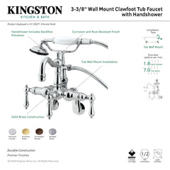 Clawfoot Tub Faucet, Heirloom, Three-Handle with Hand Shower in Oil Rubbed Bronze