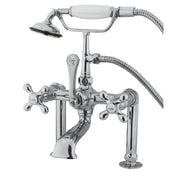 Clawfoot Tub Faucet, Heirloom, Three-Handle with Hand Shower in Polished Chrome