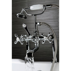 Clawfoot Tub Faucet, Heirloom, Three-Handle with Hand Shower in Polished Chrome