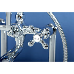 Clawfoot Tub Faucet, Heirloom, Three-Handle with Hand Shower in Polished Chrome
