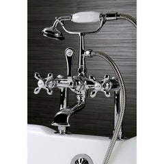 Clawfoot Tub Faucet, Heirloom, Three-Handle with Hand Shower in Polished Chrome