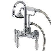 Clawfoot Tub Faucet, Heirloom, Three-Handle with Hand Shower in Polished Chrome