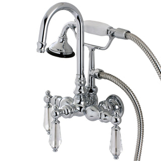 Clawfoot Tub Faucet, Heirloom, Three-Handle with Hand Shower in Polished Chrome