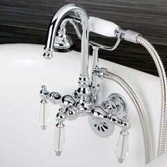 Clawfoot Tub Faucet, Heirloom, Three-Handle with Hand Shower in Polished Chrome