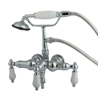 Clawfoot Tub Faucet, Heirloom, Three-Handle with Hand Shower in Polished Chrome