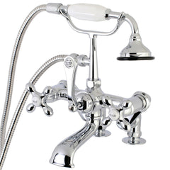 Clawfoot Tub Faucet, Heirloom, Three-Handle with Hand Shower in Polished Chrome