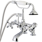 Clawfoot Tub Faucet, Heirloom, Three-Handle with Hand Shower in Polished Chrome