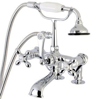 Clawfoot Tub Faucet, Heirloom, Three-Handle with Hand Shower in Polished Chrome