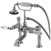 Clawfoot Tub Faucet, Heirloom, Three-Handle with Hand Shower in Polished Chrome