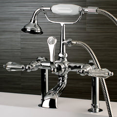 Clawfoot Tub Faucet, Heirloom, Three-Handle with Hand Shower in Polished Chrome