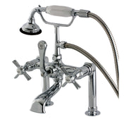 Clawfoot Tub Faucet, Heirloom, Three-Handle with Hand Shower in Polished Chrome