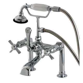 Clawfoot Tub Faucet, Heirloom, Three-Handle with Hand Shower in Polished Chrome